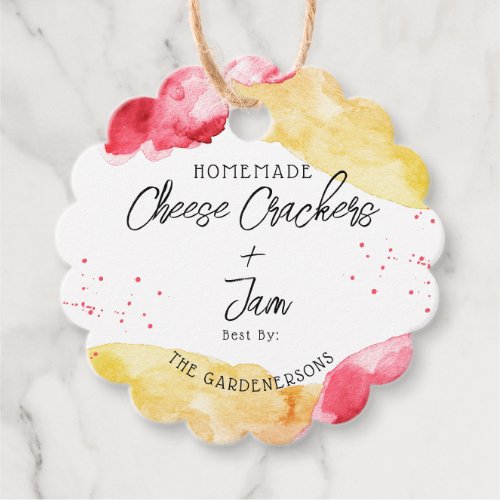 Homemade Cheese Crackers  Jam  Favor Tags