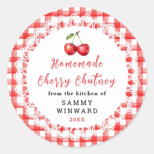 Homemade Cherry Chutney Jar Label