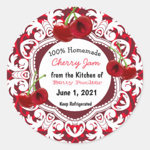 Homemade Cherry Jam Personalized Classic Round Sticker