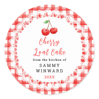 Homemade Cherry Loaf Cake Label