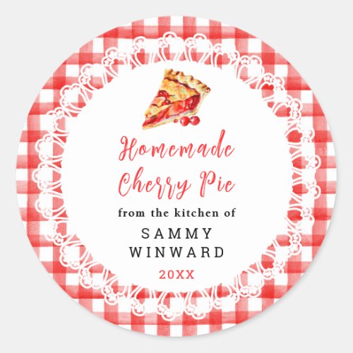 Homemade Cherry Pie Food Label