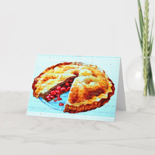 homemade cherry  pie greeting card