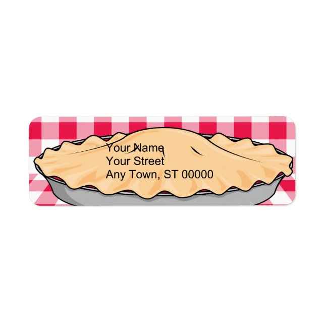 homemade cherry pie on checkered background label (Front)