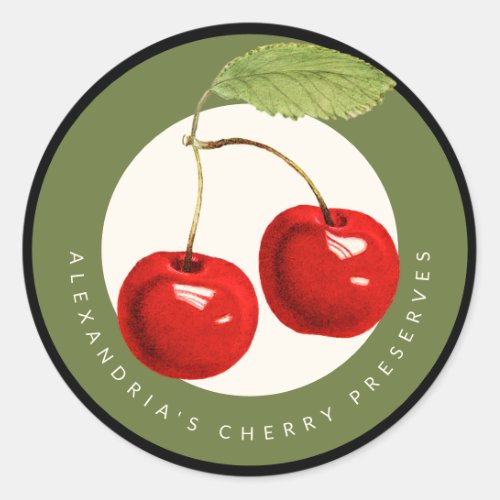 Homemade Cherry Preserves or Jelly Classic Round Sticker