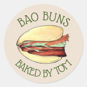 Homemade Chinese Food Lotus Bao Buns Baked Made By Classic Round Sticker