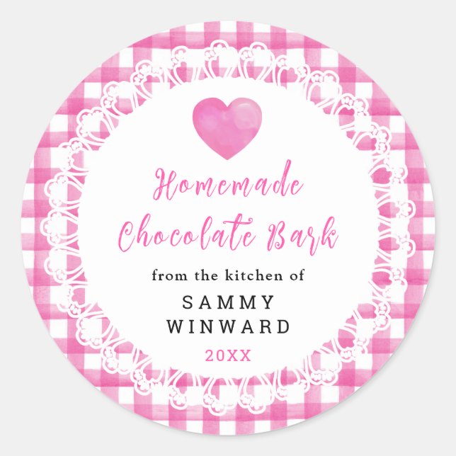 Homemade Chocolate Bark Label (Front)