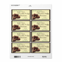 Homemade Chocolate Brownies Packaging Label | Zazzle