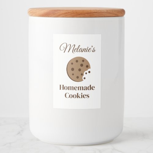 Homemade chocolate chip cookies custom food labels