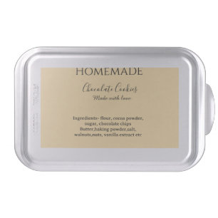 Homemade chocolate cookies made with love add text cake pan