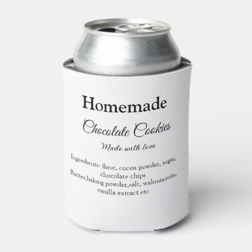 Homemade chocolate cookies made with love add text can cooler