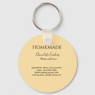 Homemade chocolate cookies made with love add text keychain