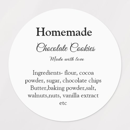 Homemade chocolate cookies made with love add text labels