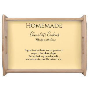 Homemade chocolate cookies made with love add text serving tray