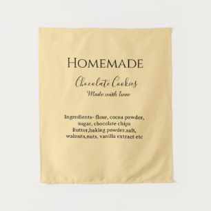 Homemade chocolate cookies made with love add text tapestry