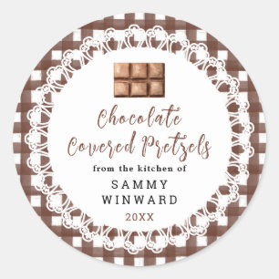Homemade Chocolate Covered Pretzels Label