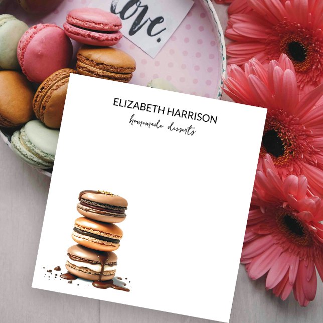 Homemade Chocolate Macarons Desserts Pastry Chef Notepad (Creator Uploaded)