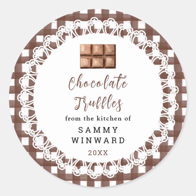 Homemade Chocolate Truffles Label (Front)