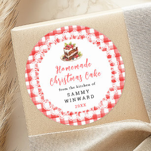 Homemade Christmas Cake Food Label