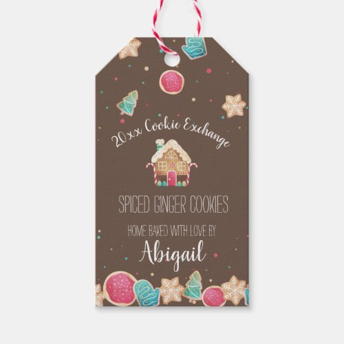 Homemade Christmas Cookies and Gingerbread House Gift Tags