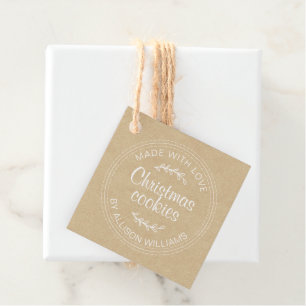 Homemade Christmas Cookies Kraft Paper Favor Tags