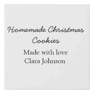 Homemade Christmas cookies made with love add name Faux Canvas Print