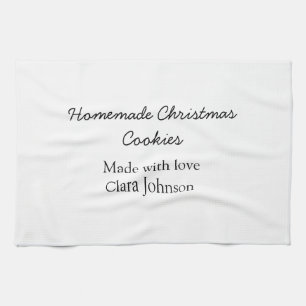 Homemade Christmas cookies made with love add name Kitchen Towel