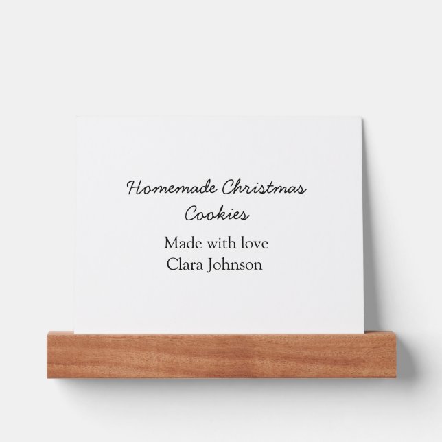 Homemade Christmas cookies made with love add name Picture Ledge (Front)