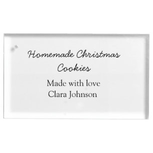 Homemade Christmas cookies made with love add name Place Card Holder
