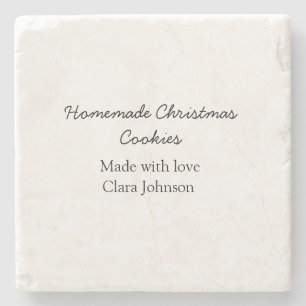 Homemade Christmas cookies made with love add name Stone Coaster