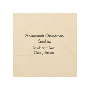 Homemade Christmas cookies made with love add name Wood Wall Art