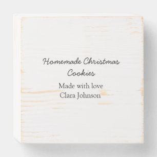 Homemade Christmas cookies made with love add name Wooden Box Sign