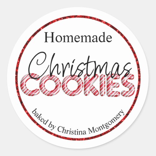 Homemade Christmas Cookies Red Balloons Classic Round Sticker