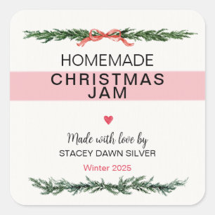Homemade Christmas Jam Canning Sticker