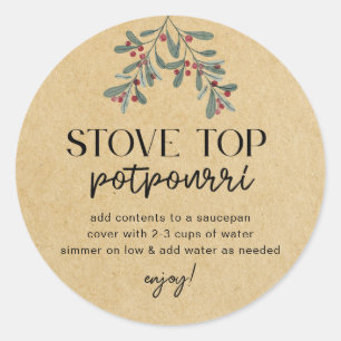 Homemade Christmas Stovetop Potpourri Holiday Gift Classic Round Sticker