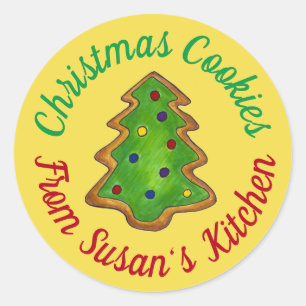 Homemade Christmas Tree Cookies Personalized Classic Round Sticker
