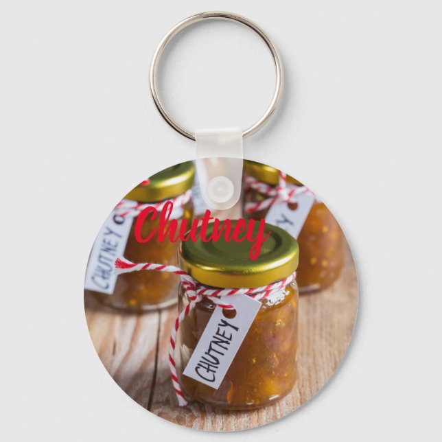Homemade Chutney onion pineapple kitchen gift Keychain (Front)