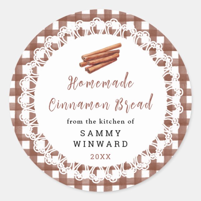 Homemade Cinnamon Bread Label (Front)