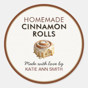 Homemade Cinnamon Rolls Label With Love Stickers