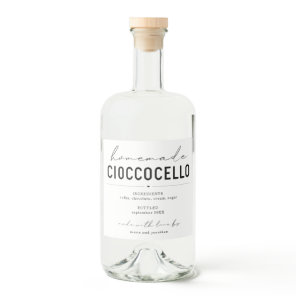 Homemade Cioccocello Chocolate Cello Label
