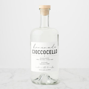 Homemade Cioccocello Chocolate Cello Label