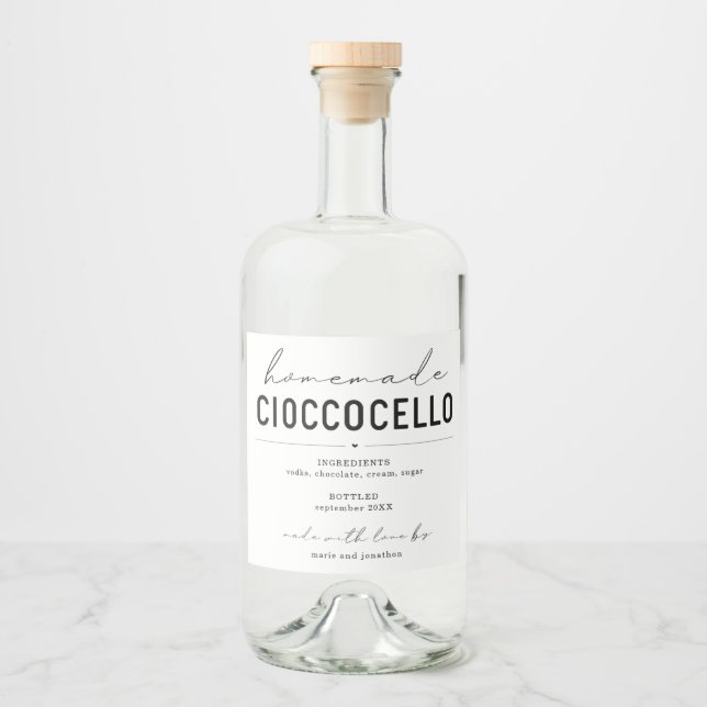 Homemade Cioccocello Chocolate Cello Label (Front)