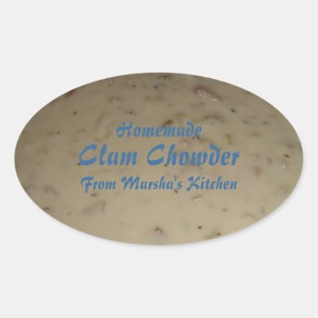 Homemade Clam Chowder Soup Canning Label by MoodsOfMaggie at Zazzle