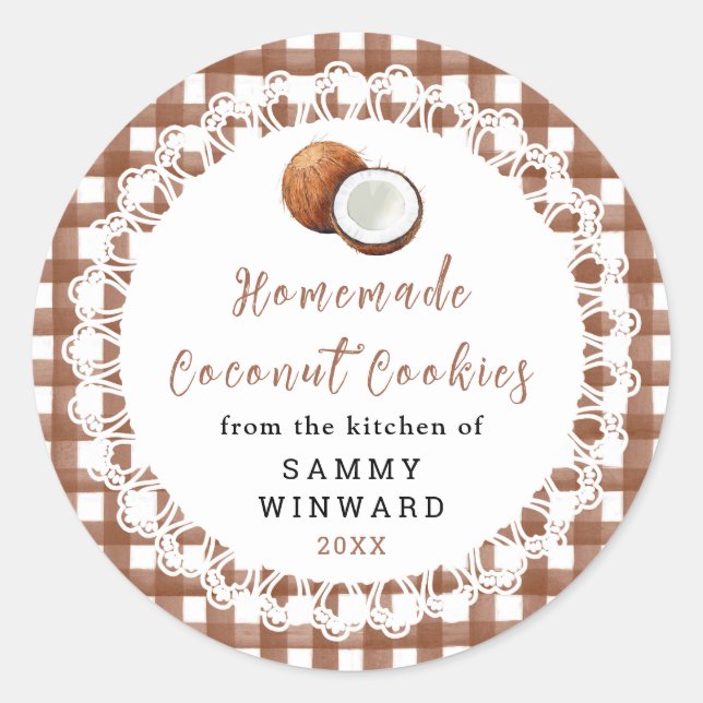 Homemade Coconut Cookie Label (Front)