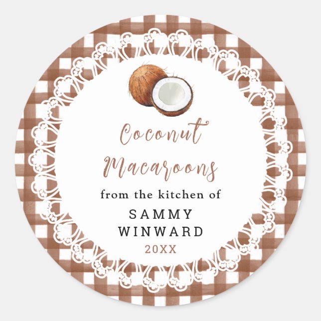Homemade Coconut Macaroon Label (Front)