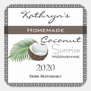 Homemade Coconut Moonshine Square Sticker
