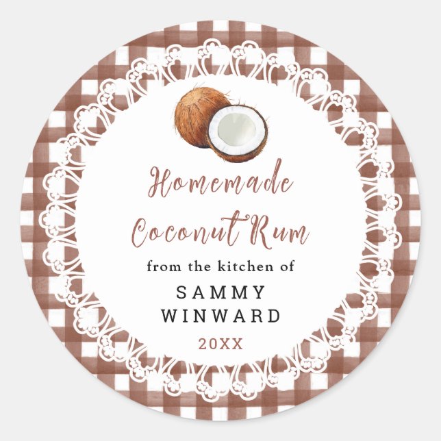 Homemade Coconut Rum Label (Front)