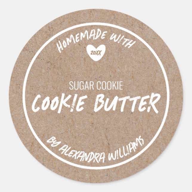 Homemade Cookie Butter Classic Round Sticker (Front)