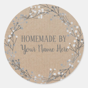 Homemade Cookie Cake Vintage Craft Floral Wreath C Classic Round Sticker