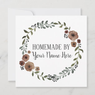 Homemade Cookie Cake Vintage Craft Floral Wreath Invitation