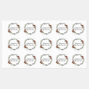 Homemade Cookie Cake Vintage Craft Floral Wreath Labels